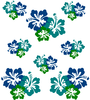 Blue And Green Flowers Image